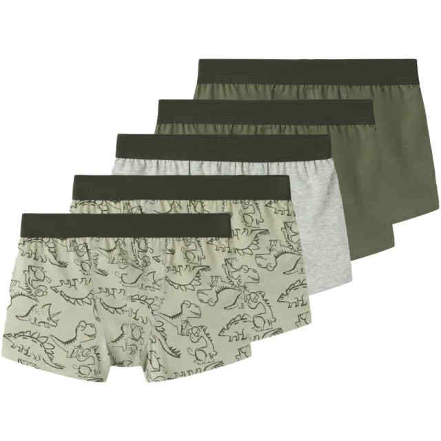 NAME IT boxershorts set van 5 groen Groen/lichtgroen