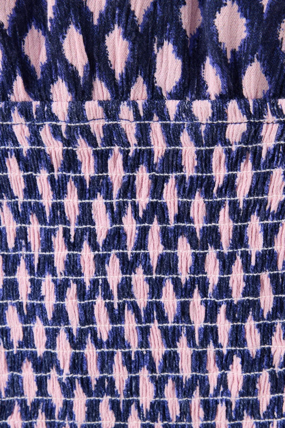 Mango TEEN cropped blousetop met smockwerk roze/blauw, foto 6