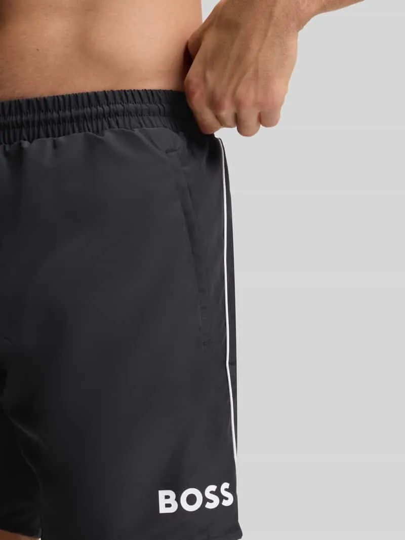 Boss regular fit zwembroek met logoprint model 'STARFISH' zwart, foto 3