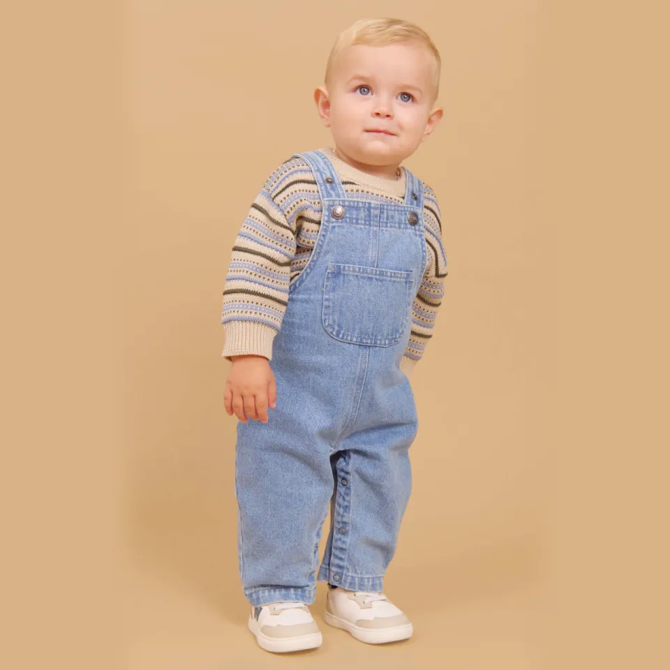 Wheat regular fit tuinbroek lichtblauw denim Light blue denim