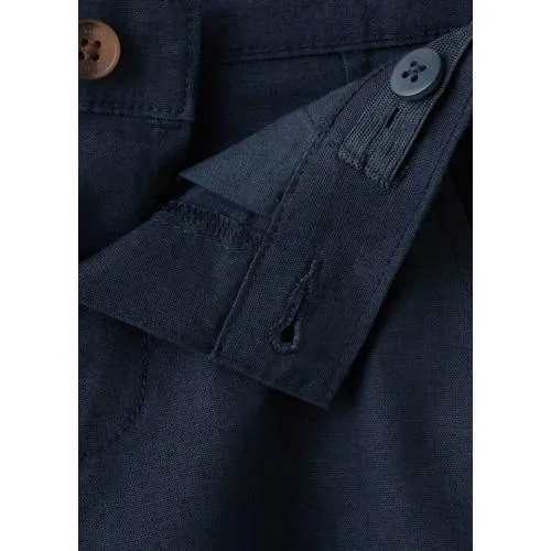 Mango Kids linnen chinoshort donkerblauw, foto 5