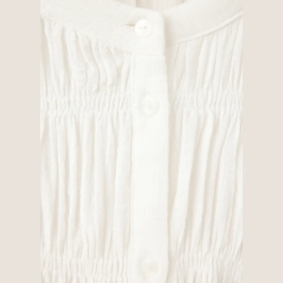 Mango blouse met smockwerk wit, foto 8