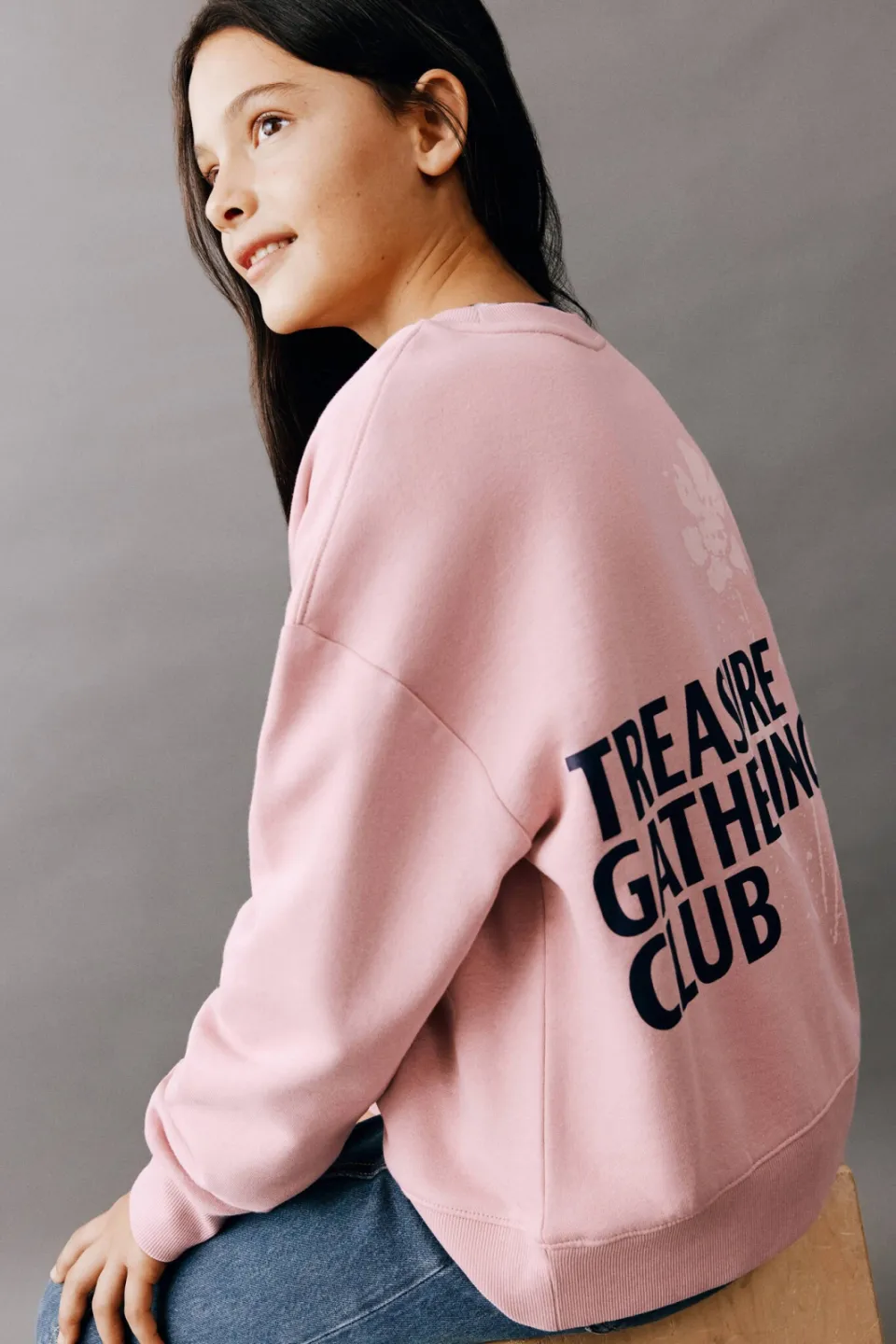 Mango Kids rechtvallende sweater met backprint - roze, foto 6