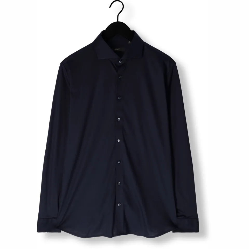 Desoto Luxury Slim Fit jersey overhemd donkerblauw, foto 2