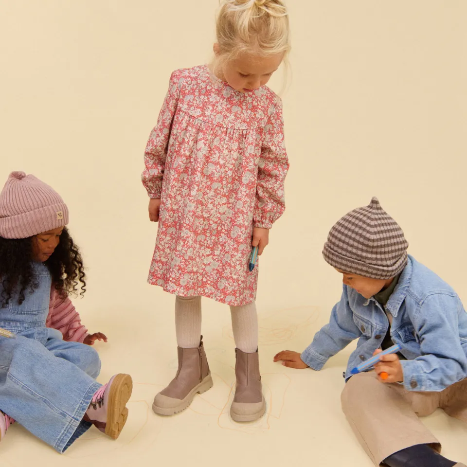 Wheat leren enkelboots met profielzool - lichtroze, foto 2