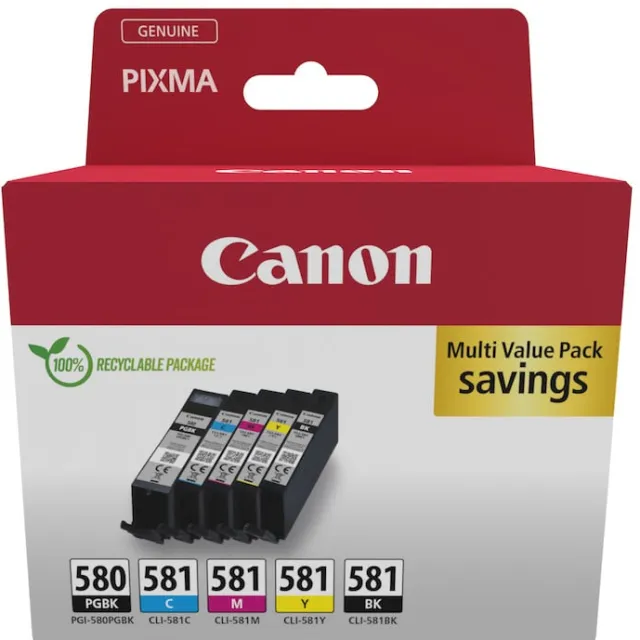 Canon PGI-580 + CLI-581 Cartridges Combo Pack Inkt zwart