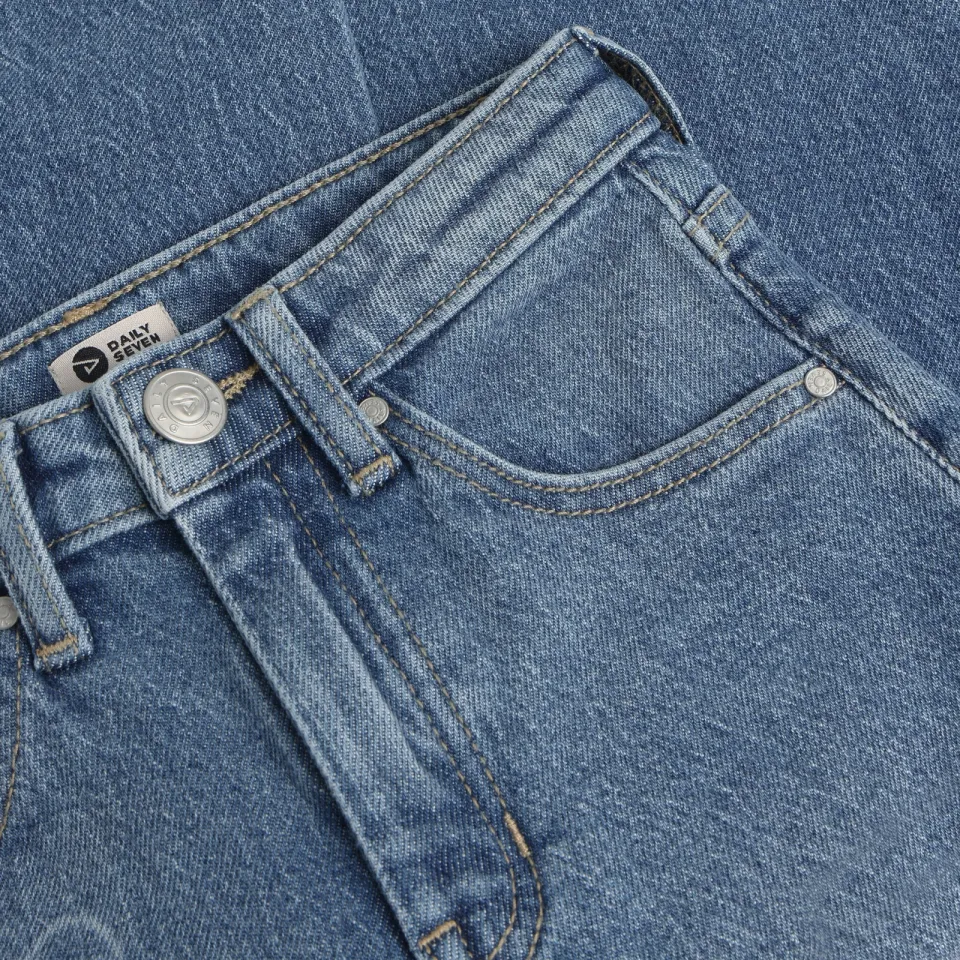 Daily7 barrel gebloemde jeans - mediumblauw, foto 7