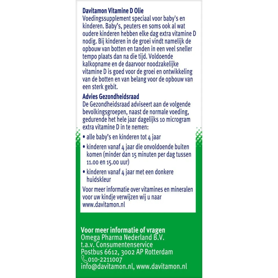 Davitamon Vitamine D olie baby & kind druppels, foto 3