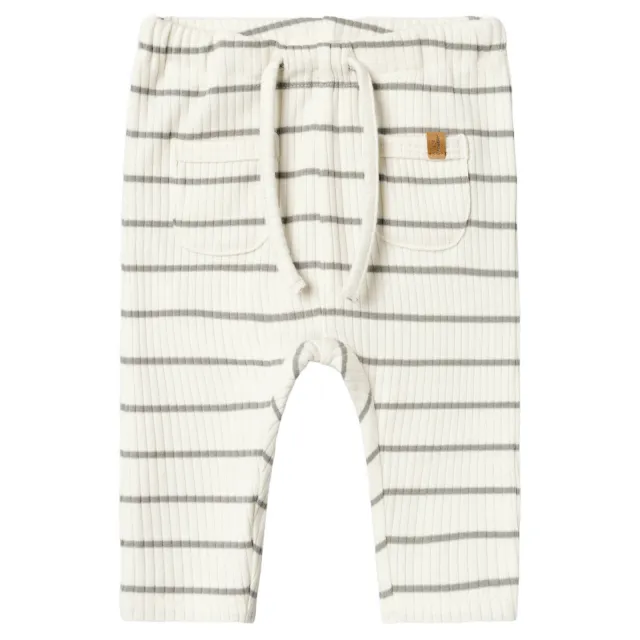Lil' Atelier gestreepte broek NBMKAIL offwhite/grijs, foto 2