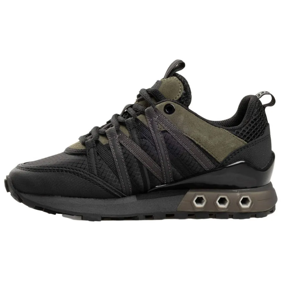 Cruyff leren sneakers - donkergroen/zwart, foto 2