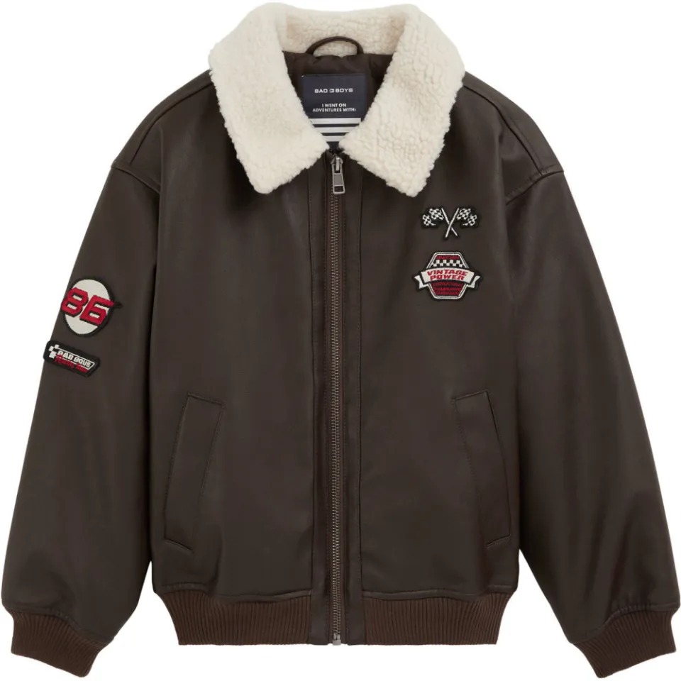 WE Fashion teddy bomberjack met patches bruin, foto 2