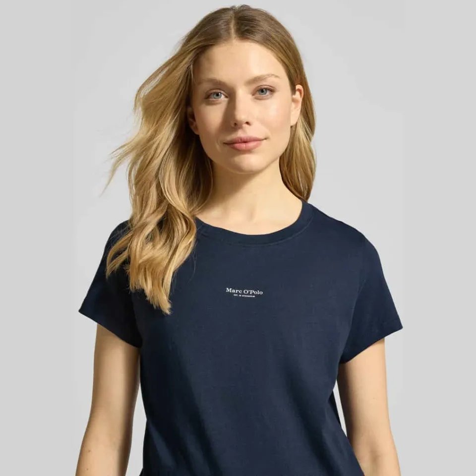 Marc O'Polo Regular fit Pyjamabovendeel van puur katoen donkerblauw, foto 3