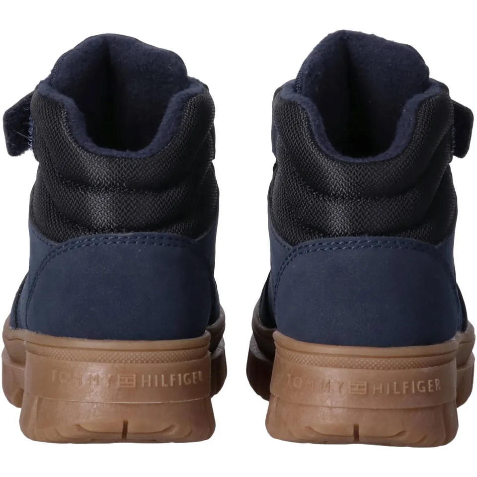 Tommy Hilfiger Peuter/kleuter veterschoenen met profielzool - donkerblauw/zwart, foto 5