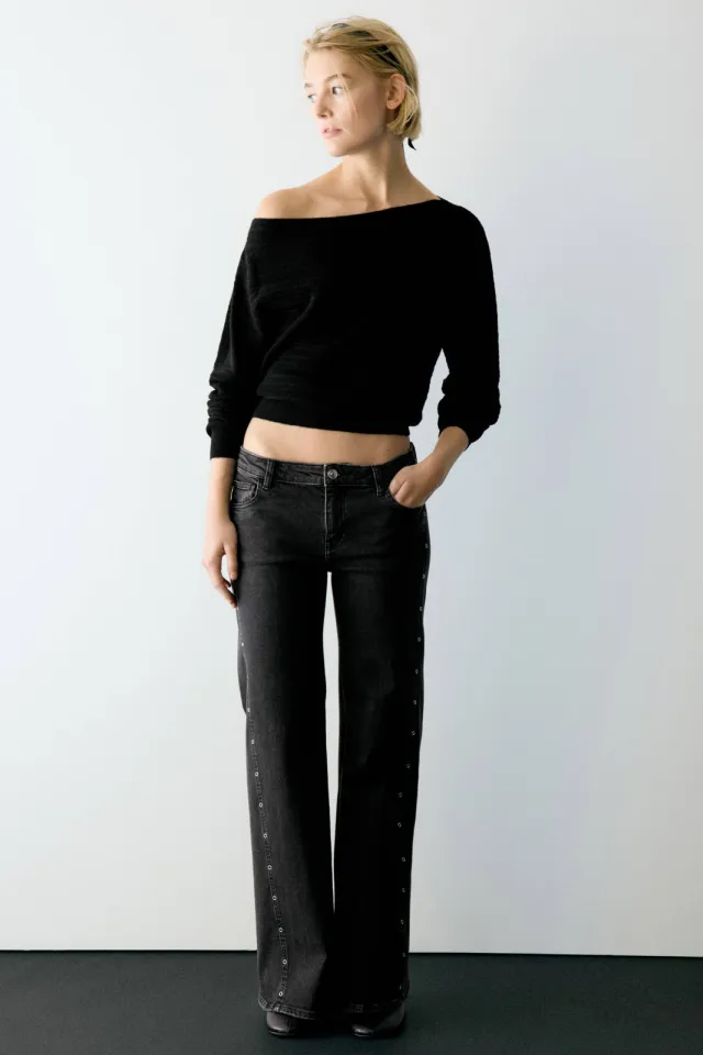 Mango cropped top zwart