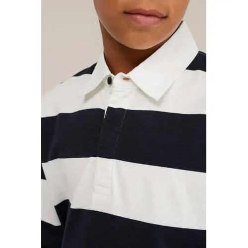 WE Fashion gestreepte polo - donkerblauw, foto 5