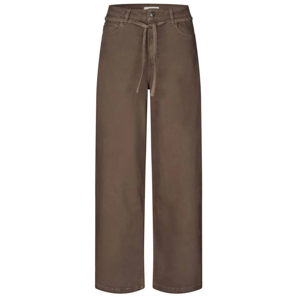 Modström wide leg jeans met ceintuur - bruin, foto 2