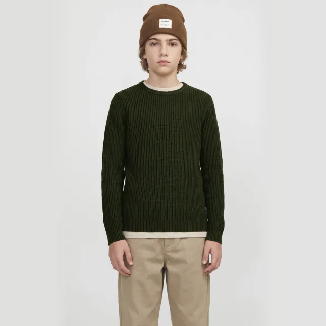 Jack & Jones JUNIOR gebreide trui - donkergroen