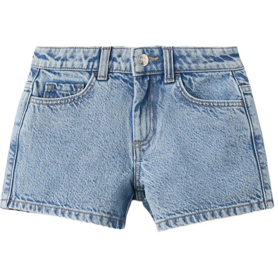 Mango Kids regular waist jeansshort medium blue, foto 2