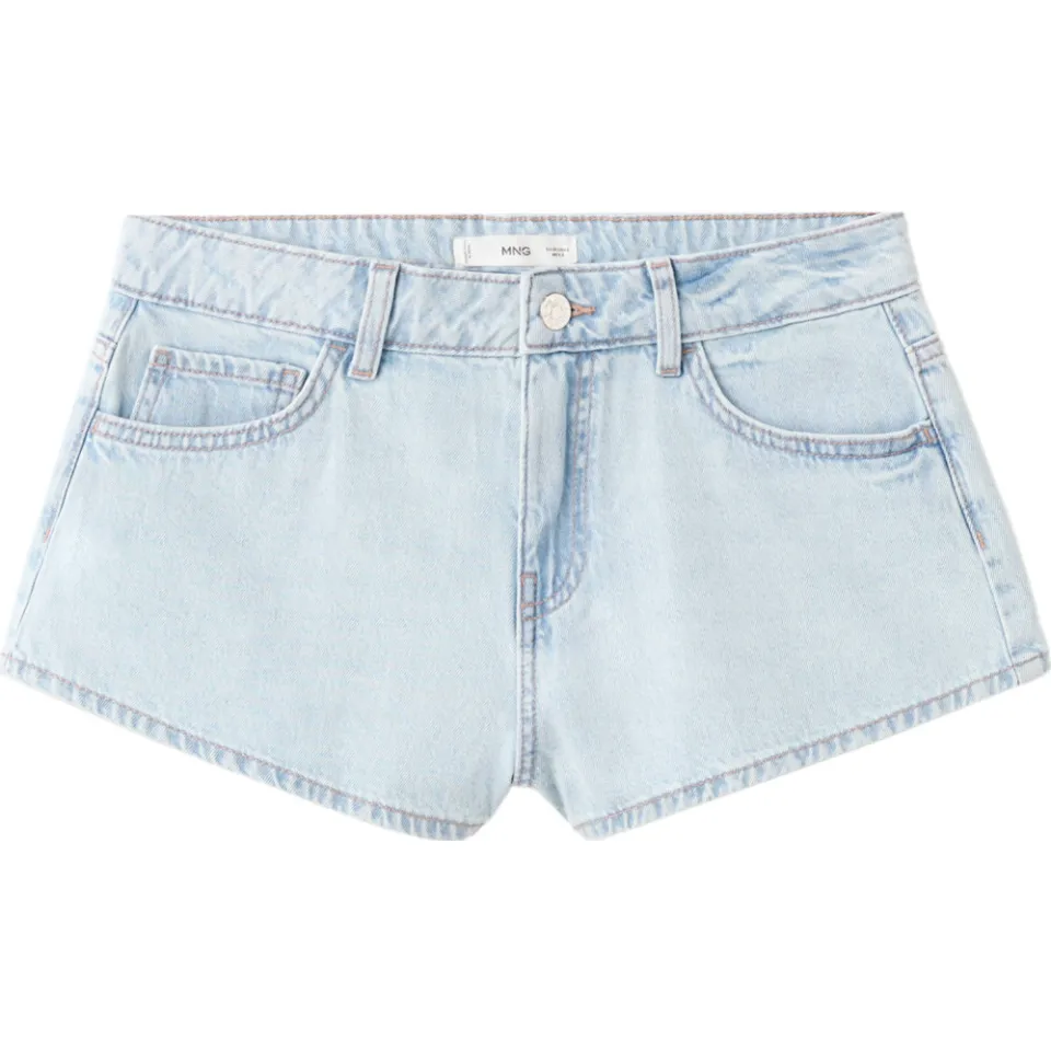 Mango Teen low waist jeansshort lichtblauw light blue denim, foto 2
