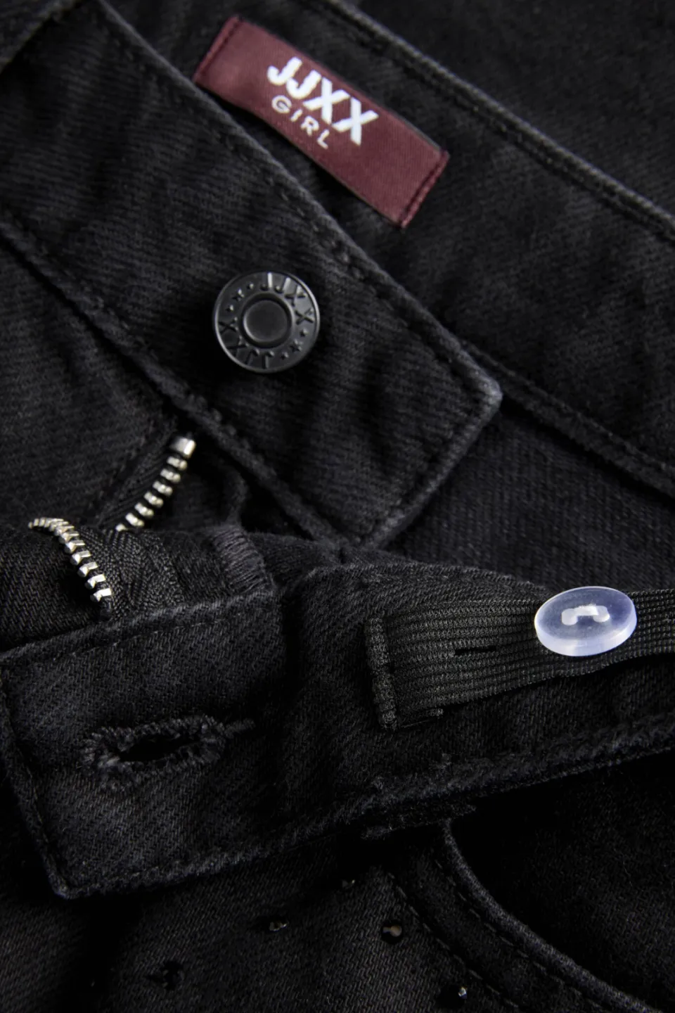 JJXX GIRL JXTOKYO wide leg jeans met studs - black denim, foto 8