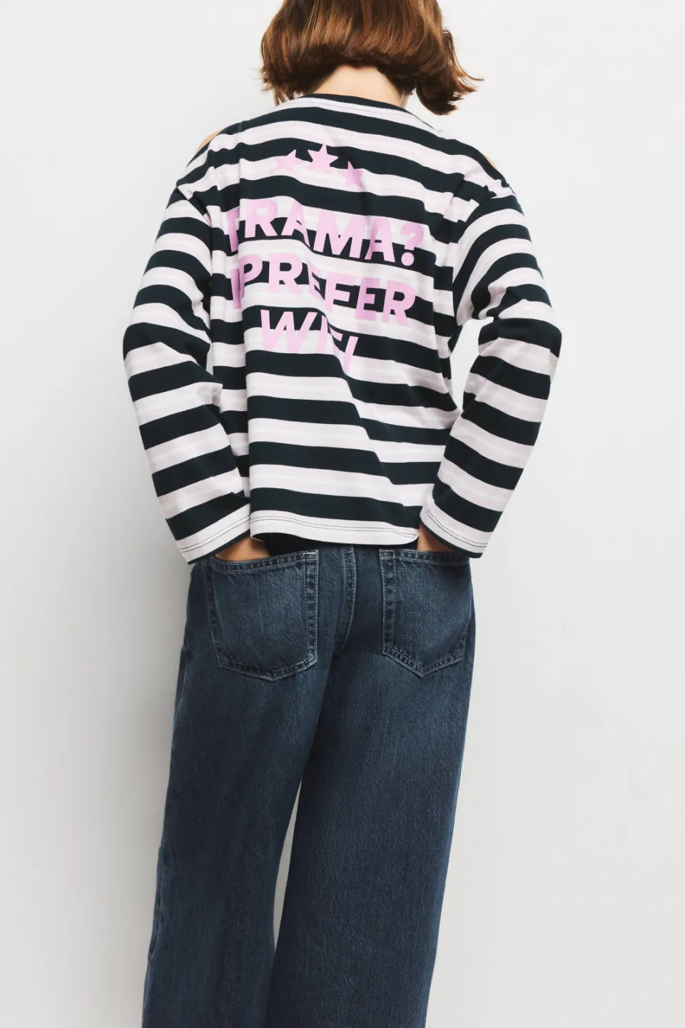 Mango longsleeve gestreept marineblauw, foto 4