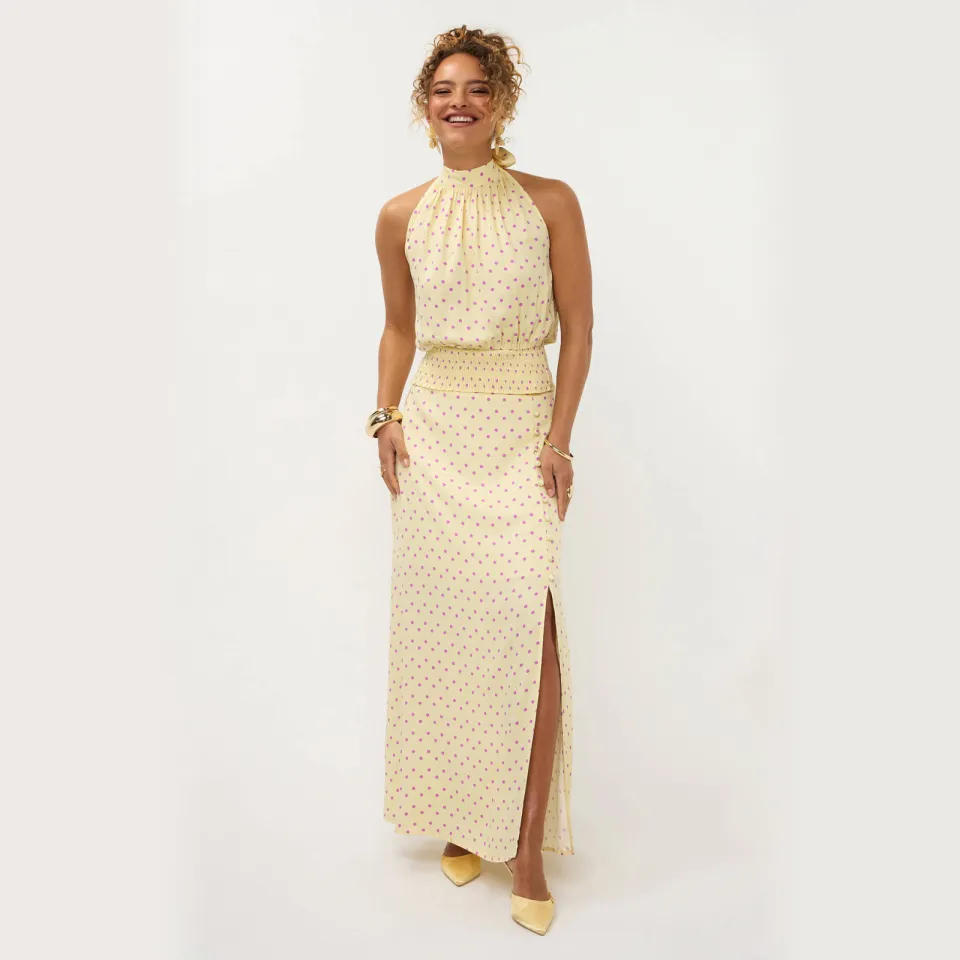 Ydence Louis maxi rok lichtgeel