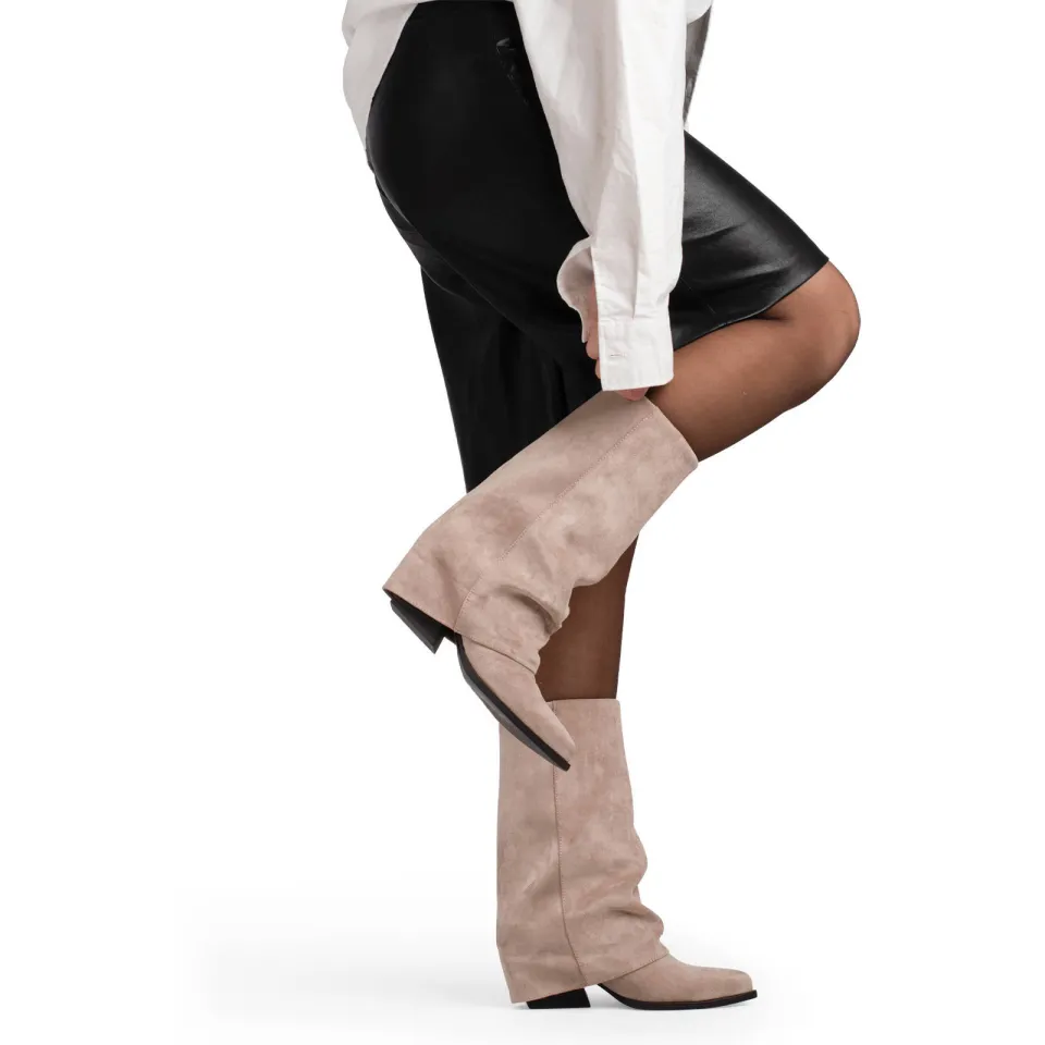 POSH by Poelman Lois cowboylaarzen met flap taupe, foto 6