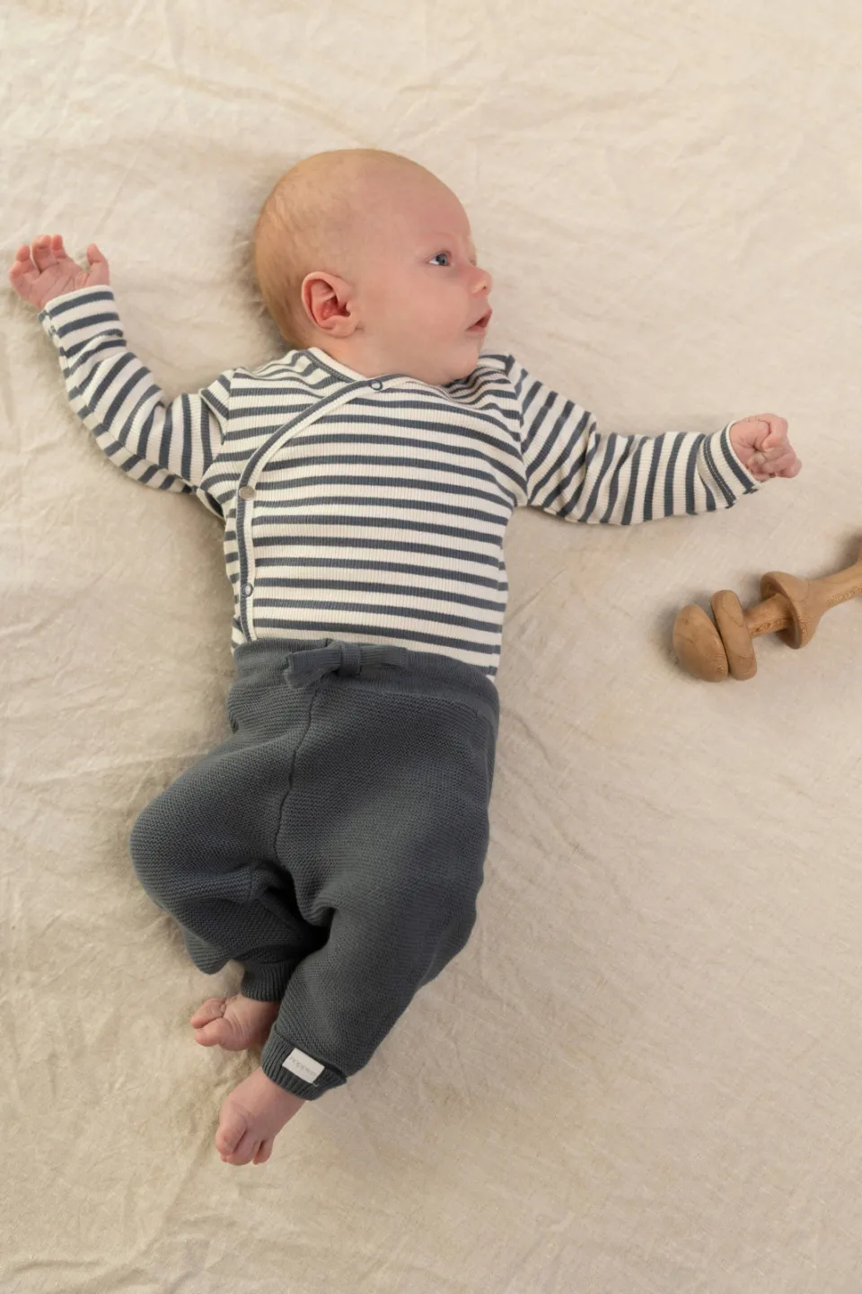 Noppies baby gestreepte longsleeve blauw/ecru, foto 4