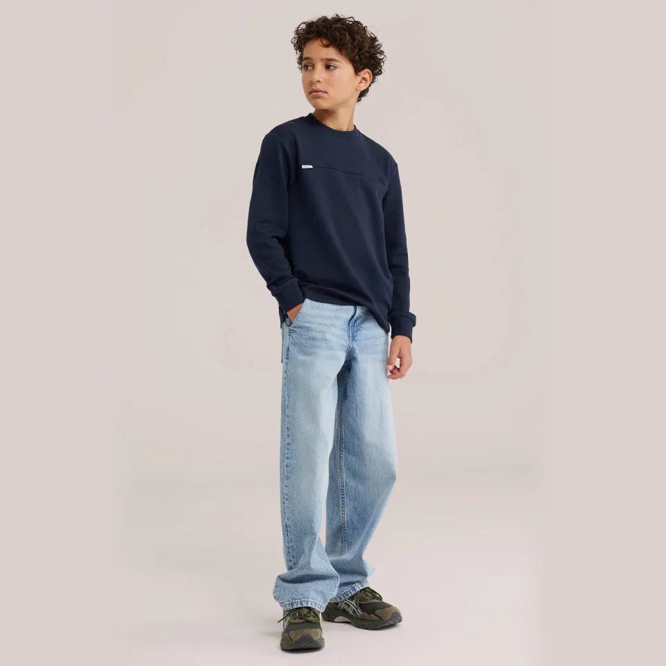 WE Fashion longsleeve marineblauw ronde hals, foto 4