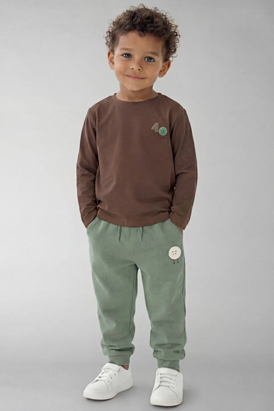 NAME IT MINI joggingbroek met print groen