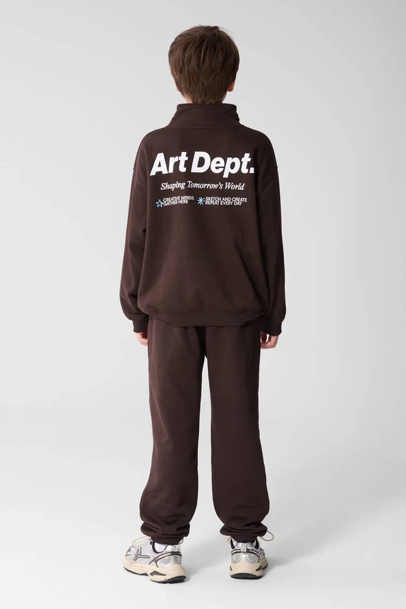 Shoeby Culture joggingbroek met tekst donkerbruin, foto 4