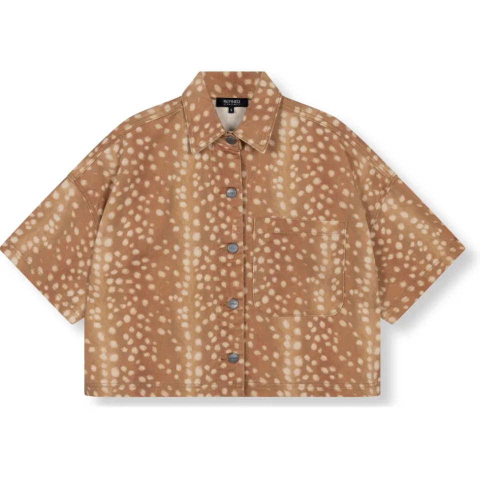 Refined Department blouse met dierenprint camel, foto 2