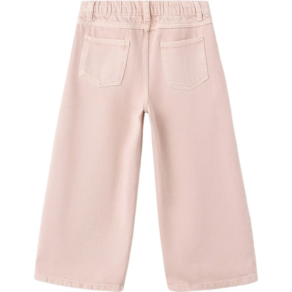 Mango Kids wide leg jeans met plooien - pastelroze, foto 3