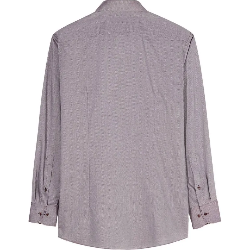 Olymp slim fit gemêleerd overhemd - bordeaux, foto 2