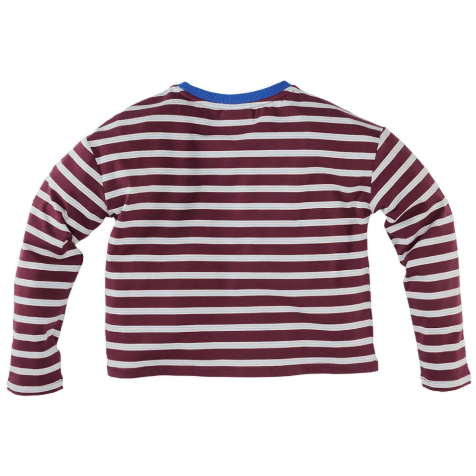 Z8 Florien longsleeve donkerrood donkerrood/lichtblauw, foto 3
