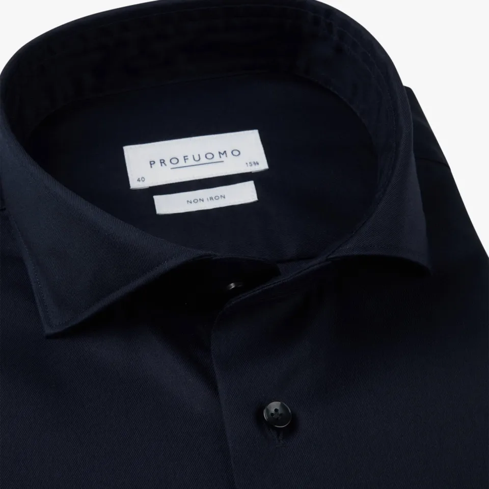 Profuomo slim zakelijk overhemd donkerblauw, foto 3