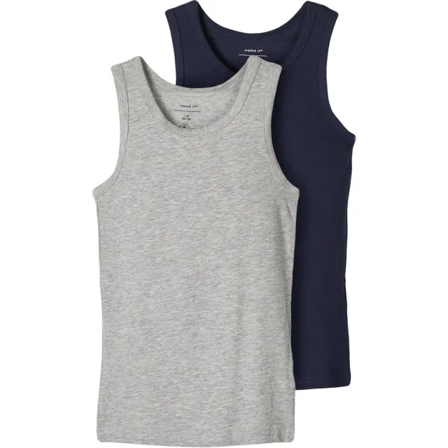 NAME IT KIDS hemd NKMTANK grijs Grey Melange-W/ Dark Sapphire