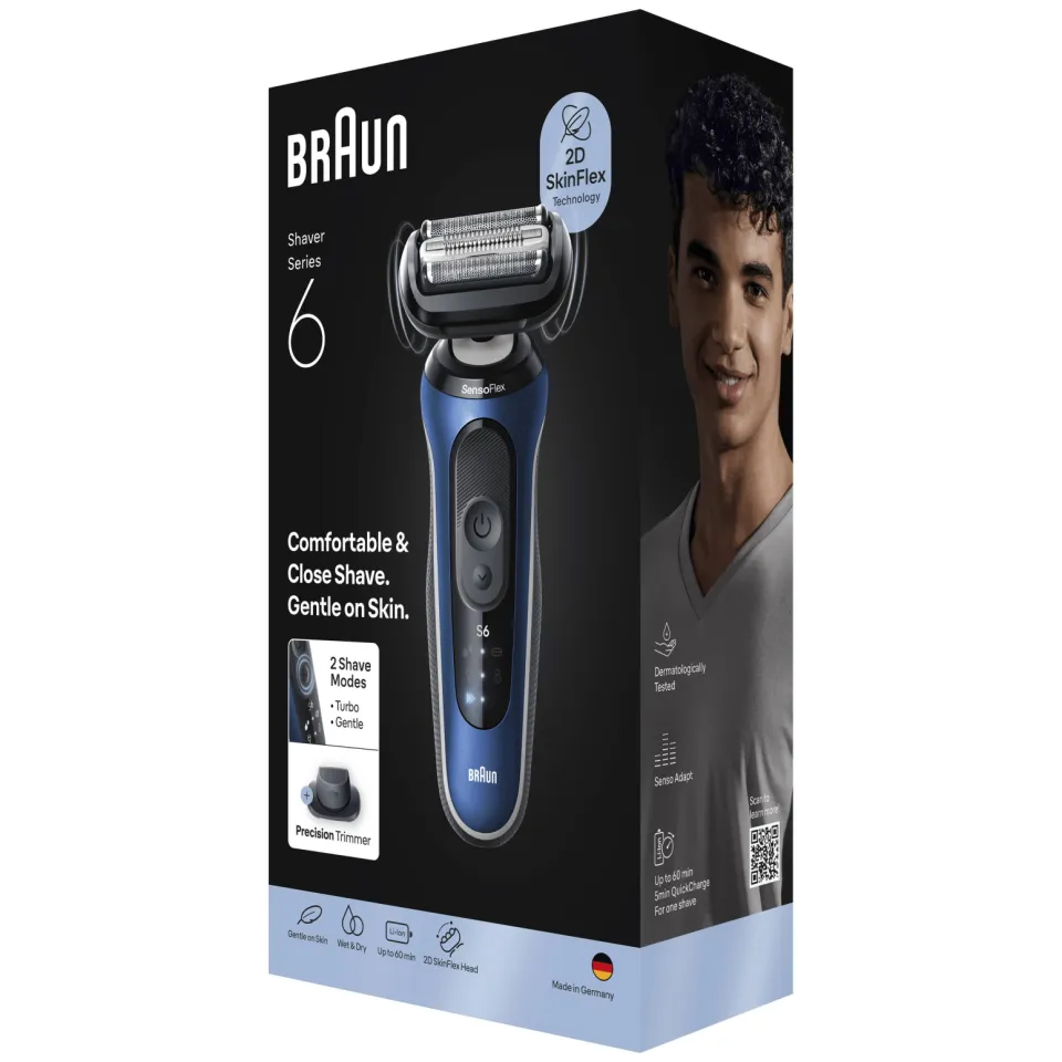 Braun Series 6 62-B1200S elektrisch scheerapparaat blauw, foto 5