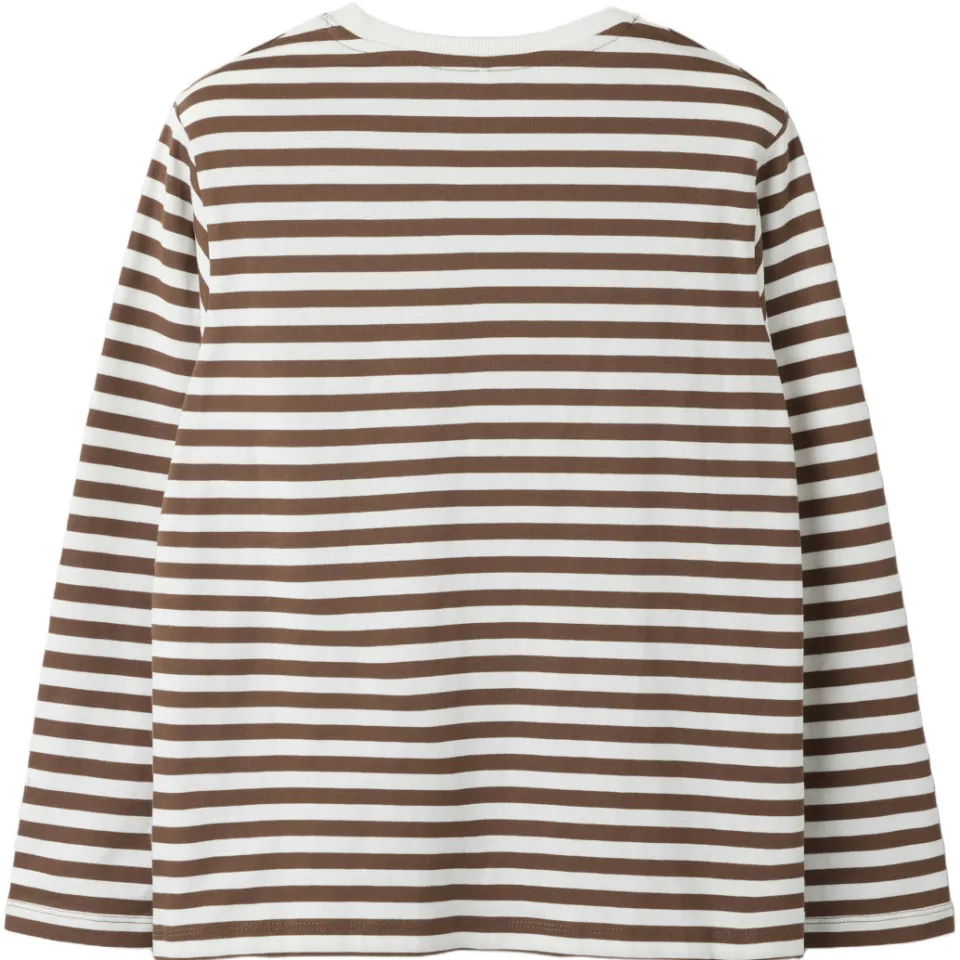 NAME IT gestreepte longsleeve bruin/wit, foto 3