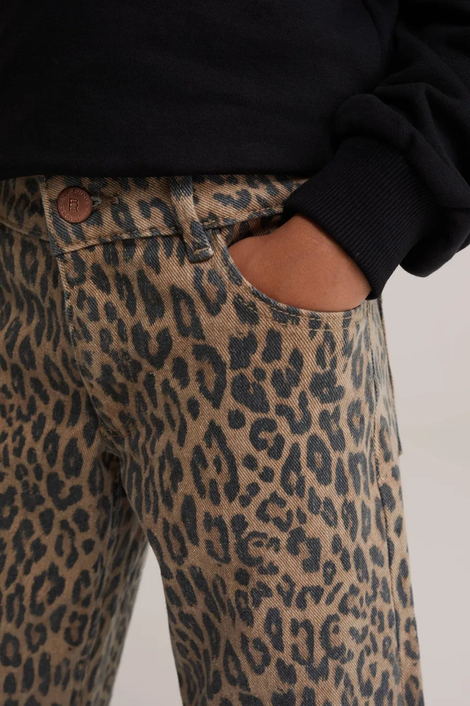 WE Fashion wide leg jeans met dierenprint - bruin, foto 5