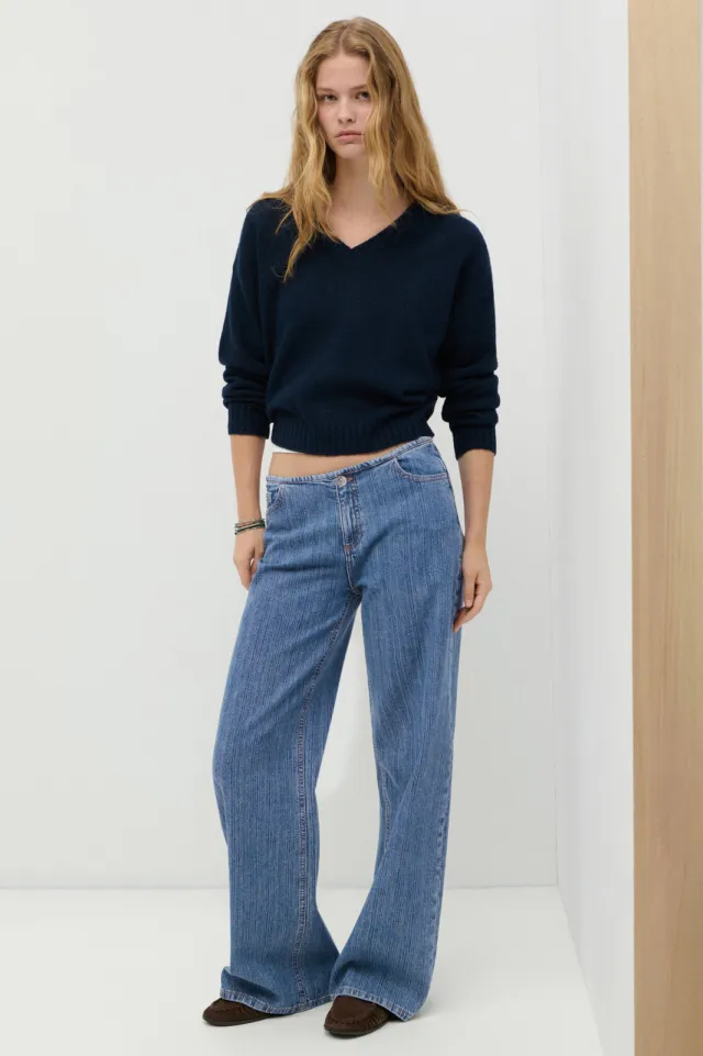 Mango TEEN wide leg jeans - mediumblauw Medium blue denim