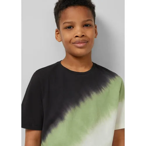 s.Oliver T-shirt zwart met groen en ecru, foto 5