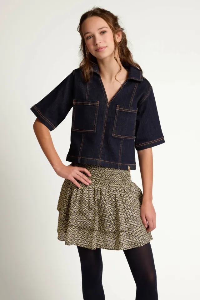 LOOXS 10sixteen denim blousetop donkerblauw, foto 8