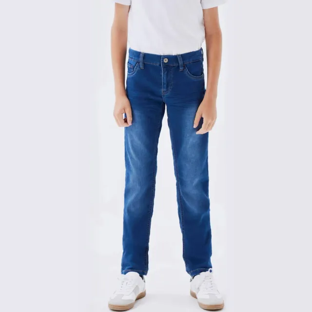 NAME IT KIDS slim fit jeans NKMTHEO medium blue denim