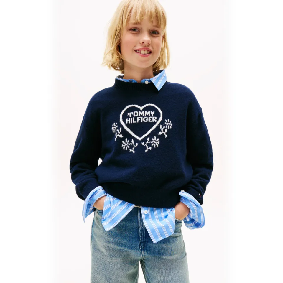 Tommy Hilfiger sweater donkerblauw marineblauw, foto 4