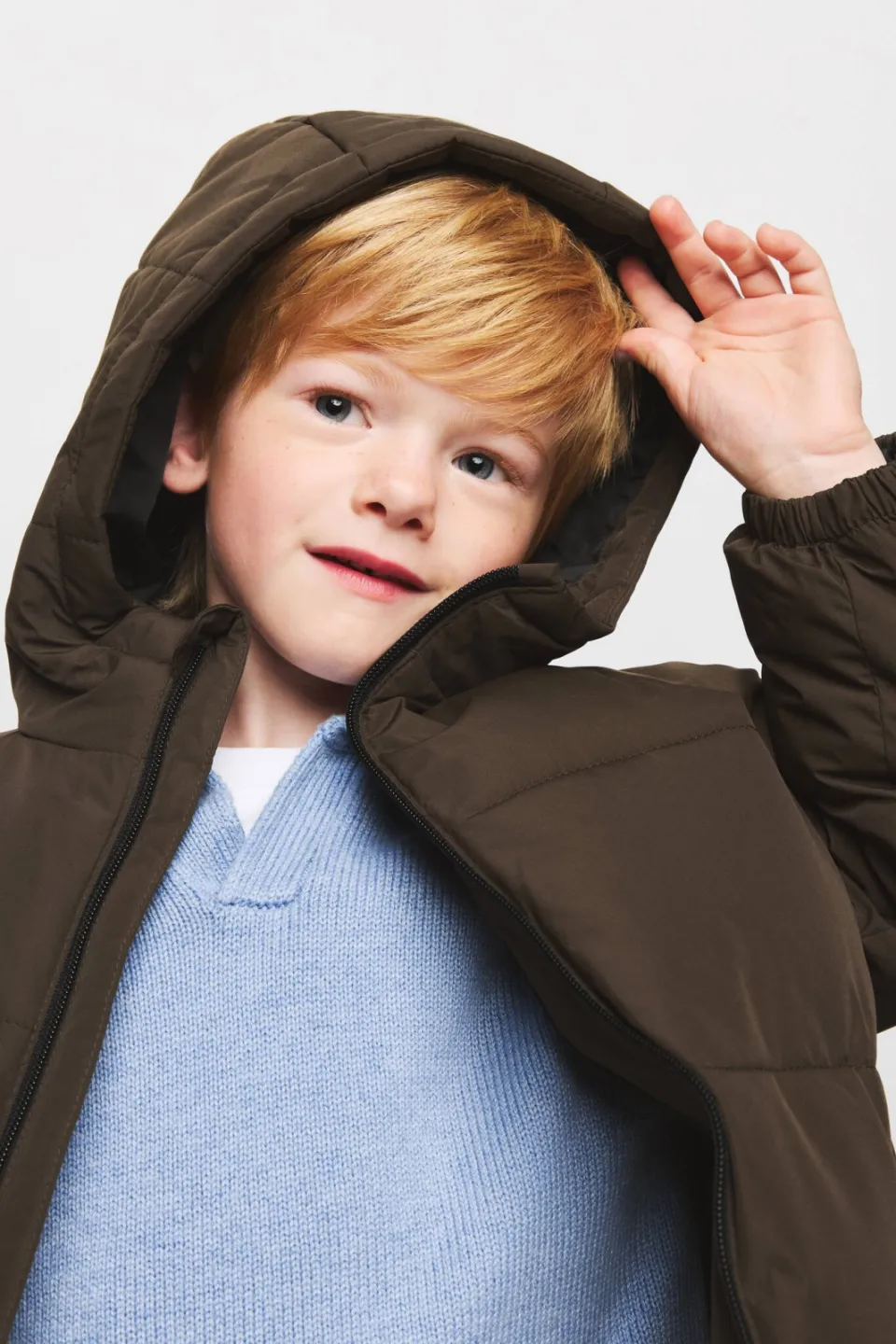 Mango Kids gewatteerde winterjas - bruin, foto 5