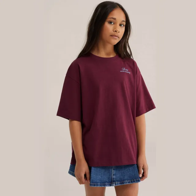 WE Fashion T-shirt donkerrood, foto 5