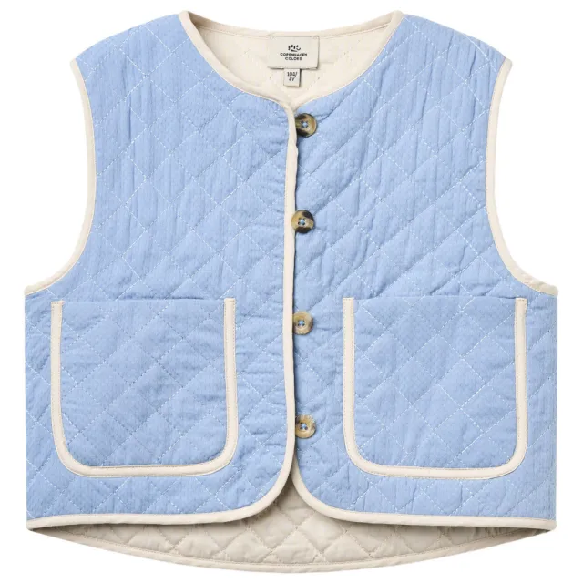 Copenhagen Colors gilet - lichtblauw/ecru, foto 2