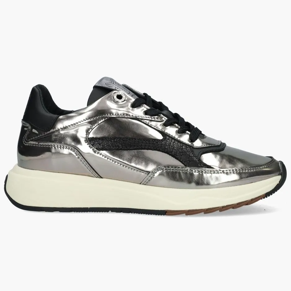 Floris Van Bommel Suvi 02.08 leren sneakers zilver metallic, foto 2