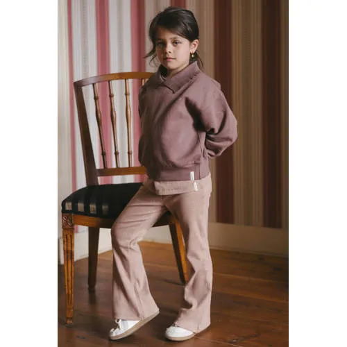 Levv flared broek met print lichtbruin lichtbruin/roze, foto 3